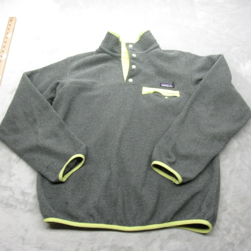 Patagonia Sweathirt Womens Medium Gray Lightweight Synchilla Snap-T Fleece READ - Picture 2 of 15